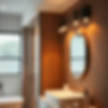 Stylish bathroom fixture installation, highlighting practical yet aesthetic choices.