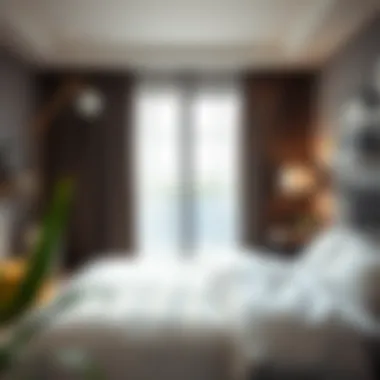 Stylish blackout curtains enhancing privacy in a cozy bedroom