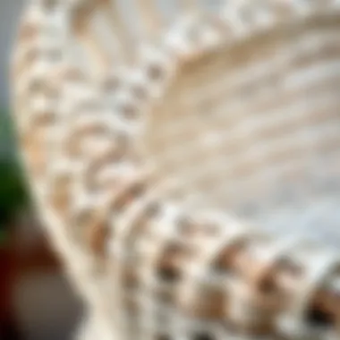 Close-up of intricate wicker weaving showing craftsmanship