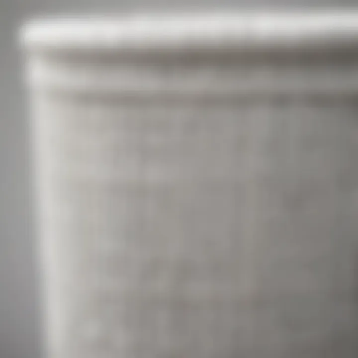 Detail of the texture of a white wicker trash can