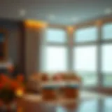 A stylish room featuring elegant blackout blinds that enhance the decor