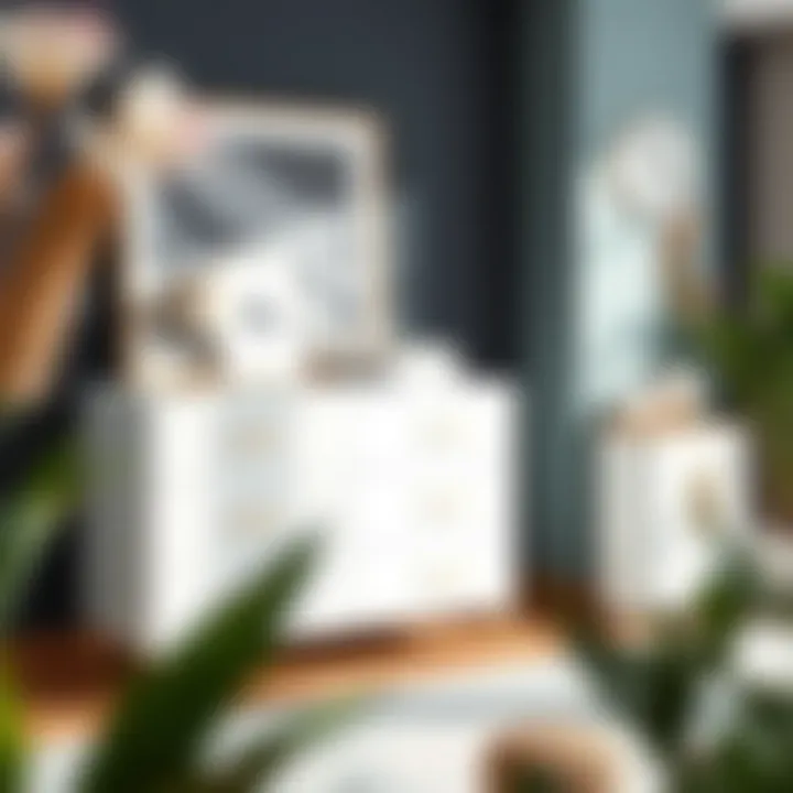 Contemporary white chest dresser with sleek design features