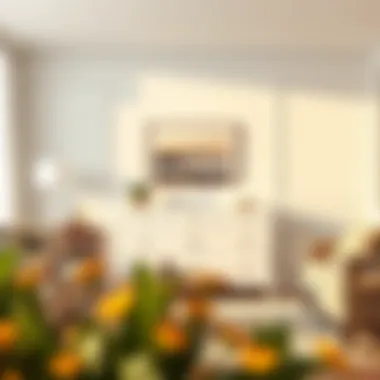 Elegant white chest dresser in a modern living room setting