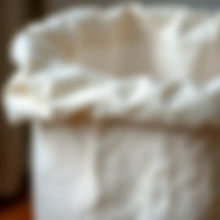 Luxurious Fabric Texture of Linen Close-up of luxurious fabric texture of a linen hamper
