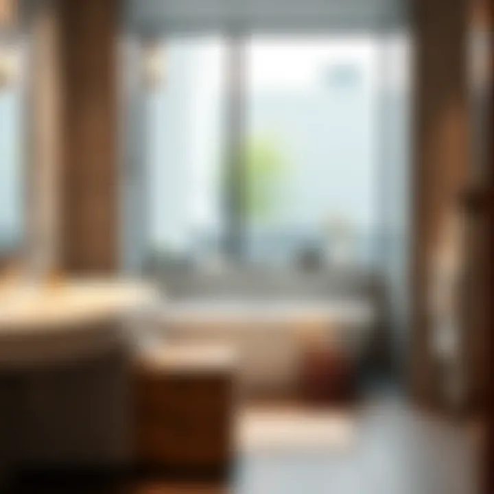 Chic Use in a Modern Bathroom Chic white linen hamper utilized in a modern bathroom