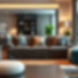 Elegant three cushion slipcover in a modern living room setting