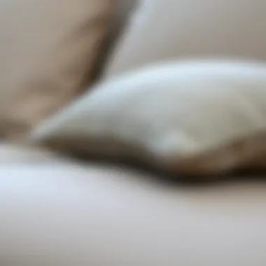 Close-up of fabric texture for three cushion slipcovers