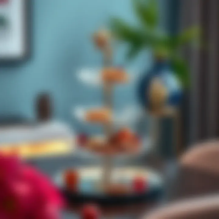 Customized three tier candy dish with decorative elements