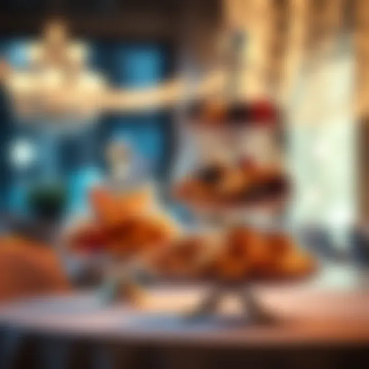 Stylish three tier candy dish used in a festive event