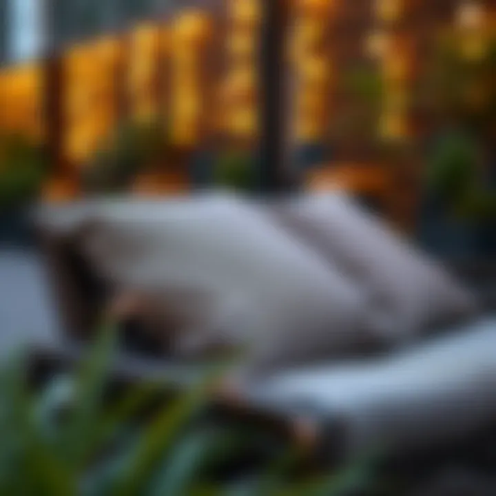 Close-up of unique materials used in folding patio sets