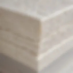 Close-up view of hard foam mattress layers showcasing unique construction