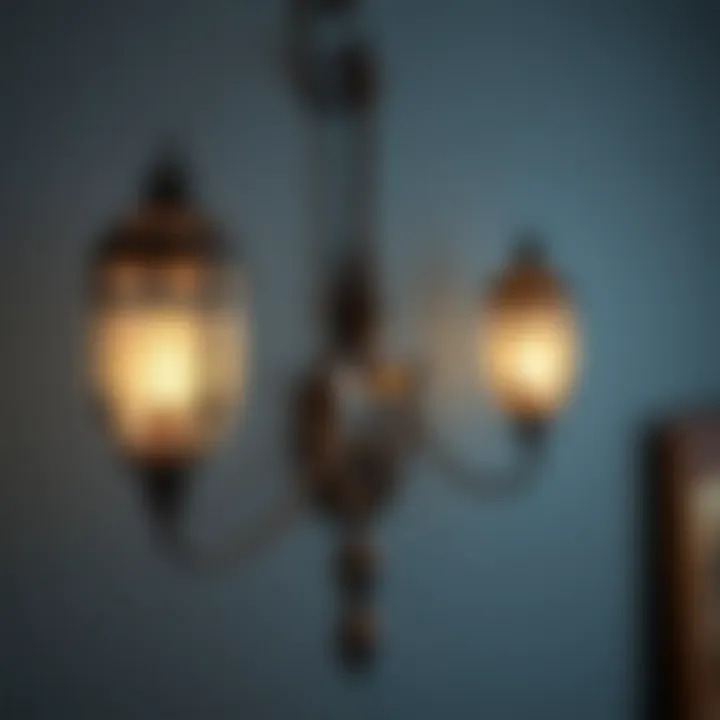 Elegant Vintage Sconce Light Fixture An elegant vintage sconce light fixture showcasing antique craftsmanship