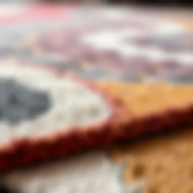 Close-up of unique rug textures showcasing contemporary designs