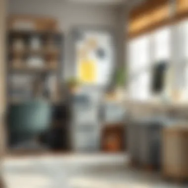 Versatile storage bins in a home office