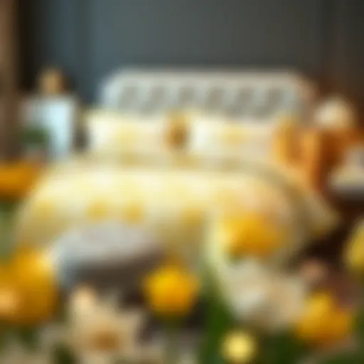 Elegant Twin Comforter Design Elegant twin comforter showcasing yellow and white patterns